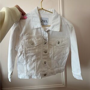 NWT zara kids white denim jacket